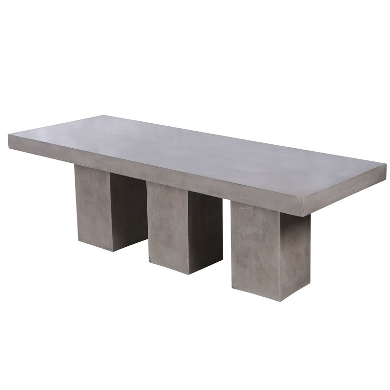 Williston Leta 94'' Concrete Trestle Dining Table Wayfair
